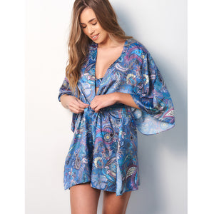 Zora Kimono Dress Blue